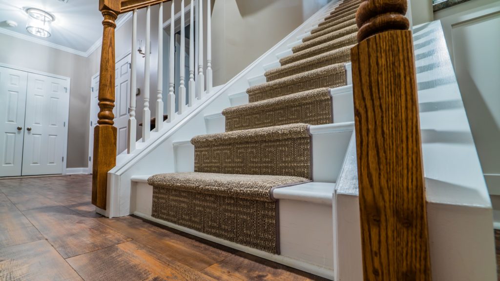 Metro Atlanta home with stairs designed by Stoeck Interiors.