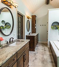 double-vanity-bedroom An example of a bathroom with a double vanity.